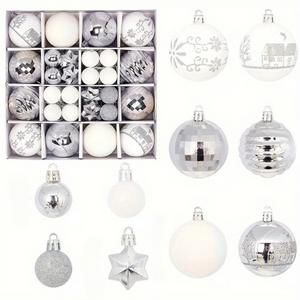 Kerstboomversiering Set – 24-delige kerstballen set met glanzende, matte en glinsterende afwerkingen – Ideaal voor kerstboom, krans en feestdecoratie