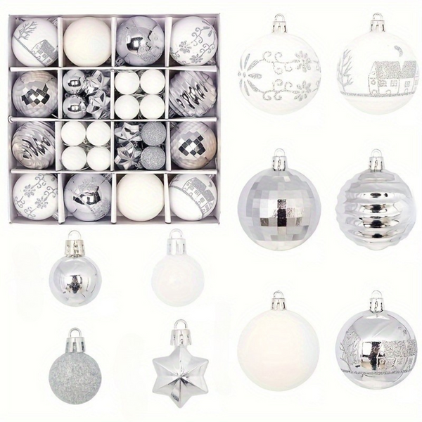 Kerstboomversiering Set – 24-delige kerstballen set met glanzende, matte en glinsterende afwerkingen – Ideaal voor kerstboom, krans en feestdecoratie