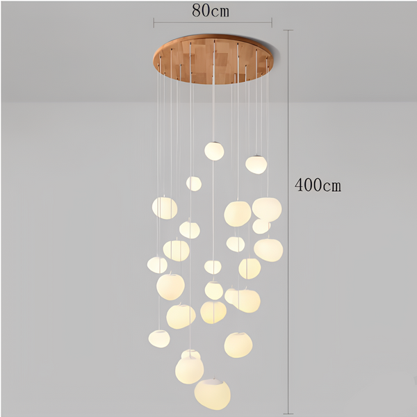 Orialys Moderne Kroonluchter – Grote Gouden LED Hanglamp voor Woonkamer & Trapgat