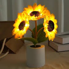 Sprankelende Zonnebloem LED Tafellamp – Gezellige Sfeerverlichting & Woondecoratie