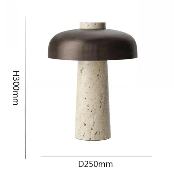 Natuurlijke Travertin Stenen Tafellamp – Moderne Woonverlichting in Beige
