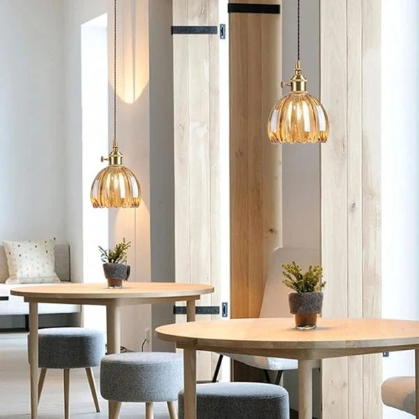 Elegante Bloesem Hanglamp – Bloemenvormige Glazen Plafondlamp voor Gezellige Interieurs