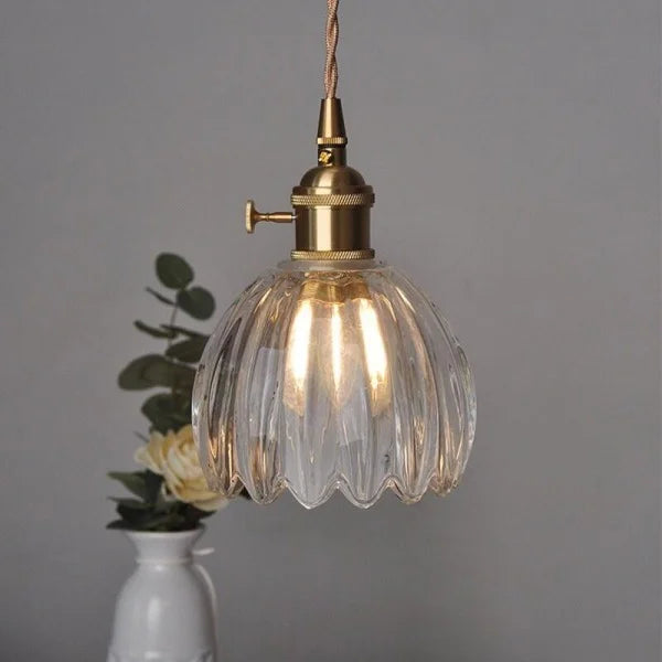 Elegante Bloesem Hanglamp – Bloemenvormige Glazen Plafondlamp voor Gezellige Interieurs
