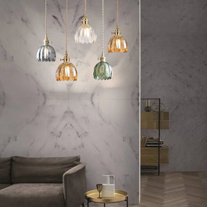 Elegante Bloesem Hanglamp – Bloemenvormige Glazen Plafondlamp voor Gezellige Interieurs