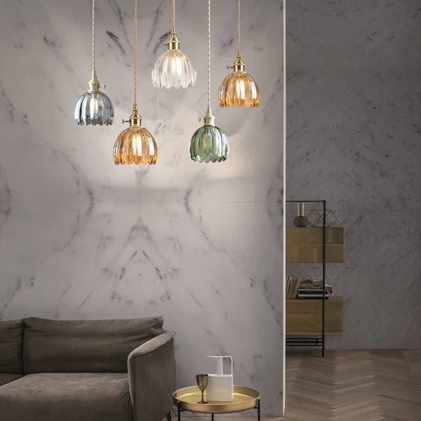 Elegante Bloesem Hanglamp – Bloemenvormige Glazen Plafondlamp voor Gezellige Interieurs