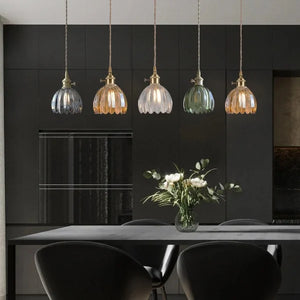 Elegante Bloesem Hanglamp – Bloemenvormige Glazen Plafondlamp voor Gezellige Interieurs