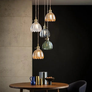 Elegante Bloesem Hanglamp – Bloemenvormige Glazen Plafondlamp voor Gezellige Interieurs