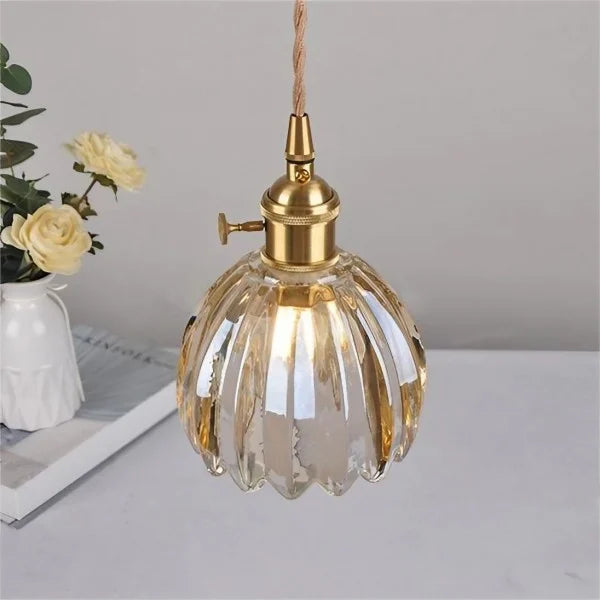 Elegante Bloesem Hanglamp – Bloemenvormige Glazen Plafondlamp voor Gezellige Interieurs