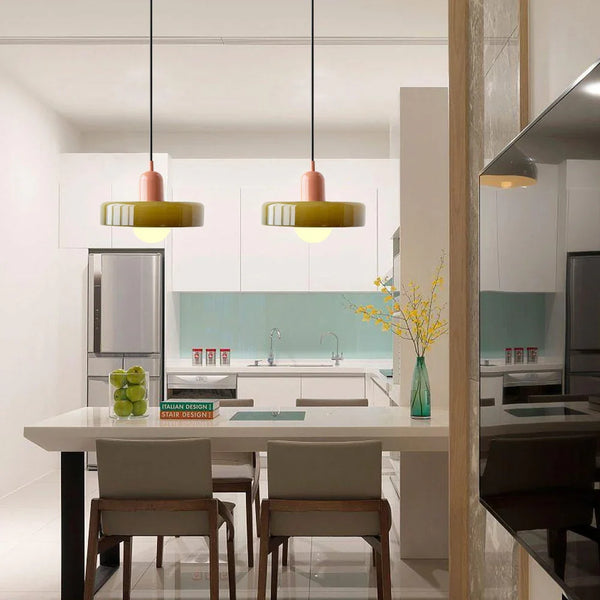 Bauhaus Hanglamp van Gekleurd Glas | Moderne Artistieke Pendellamp voor Thuis