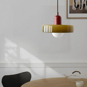 Bauhaus Hanglamp van Gekleurd Glas | Moderne Artistieke Pendellamp voor Thuis