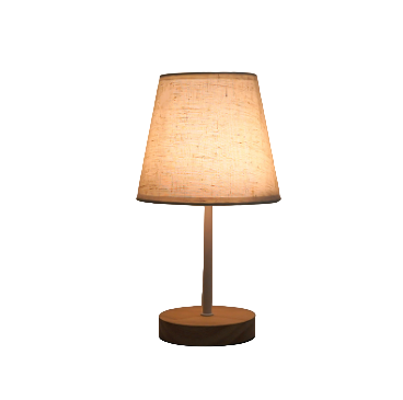 Tafellamp van Notenhout met Stoffen Kap – Elegante Verlichting voor Gezellige Interieurs