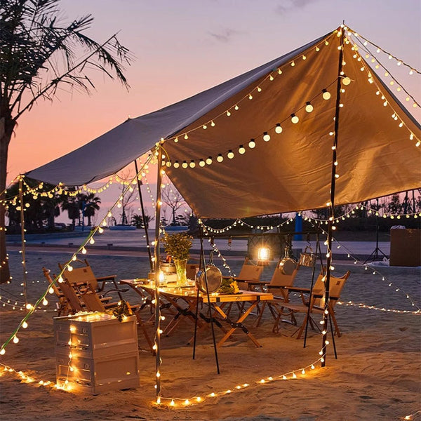 Solar LED Kerstverlichting Buiten – 6 m Waterdichte Lichtsnoer, Warmwit voor Tuin & Terras