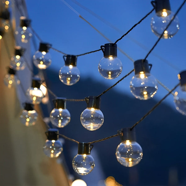 Solar LED Kerstverlichting Buiten – 6 m Waterdichte Lichtsnoer, Warmwit voor Tuin & Terras