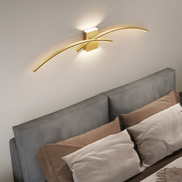 Design LED Wandlamp – Moderne Gouden Wandverlichting voor Slaapkamer & Woonkamer