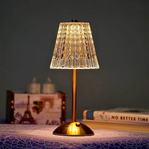 Draadloze Oplaadbare LED Tafellamp – Kristal Afwerking voor Gezellige Sfeer