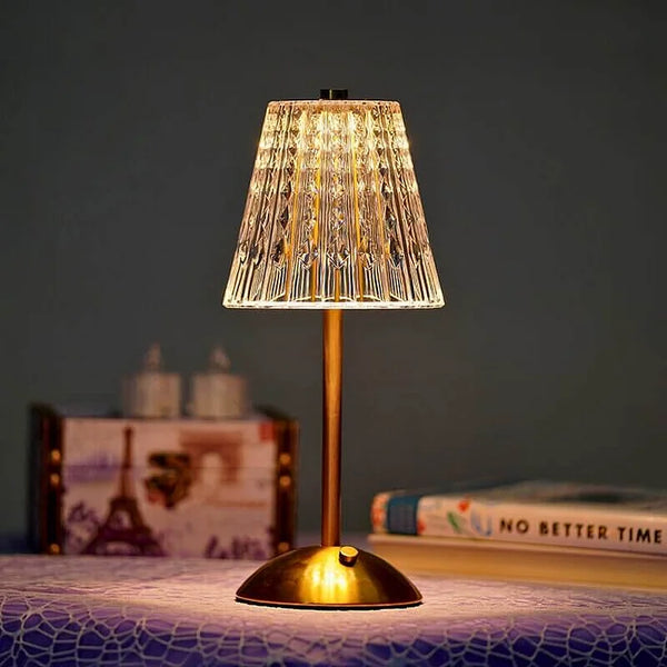 Draadloze Oplaadbare LED Tafellamp – Kristal Afwerking voor Gezellige Sfeer