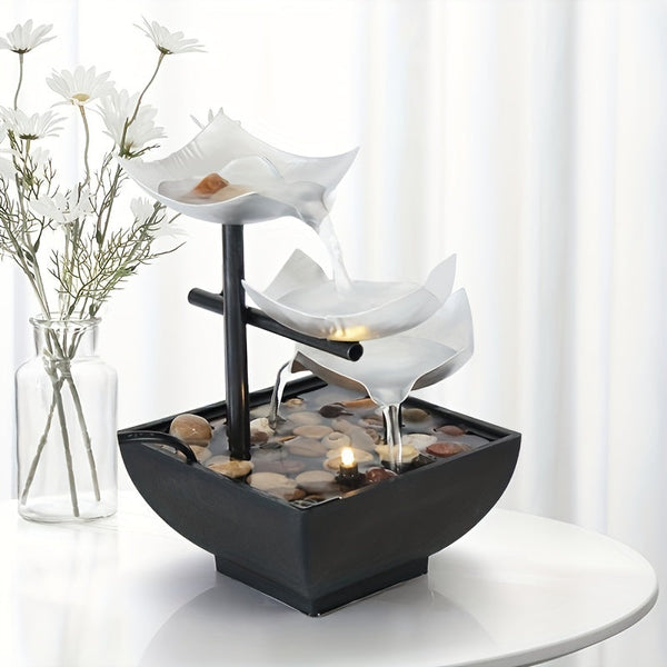 Elegante Bladstroom Binnenfontein – Rustgevend Waterornament voor Huis en Kantoor