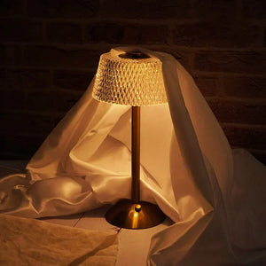 Draadloze Oplaadbare LED Tafellamp – Kristal Afwerking voor Gezellige Sfeer