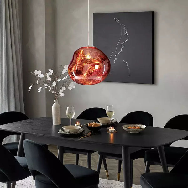 Artistieke Hanglamp met Gesmolten Glas – Moderne Elegante Verlichting