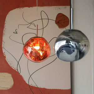 Artistieke Hanglamp met Gesmolten Glas – Moderne Elegante Verlichting