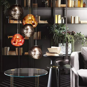 Artistieke Hanglamp met Gesmolten Glas – Moderne Elegante Verlichting