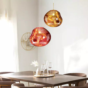 Artistieke Hanglamp met Gesmolten Glas – Moderne Elegante Verlichting