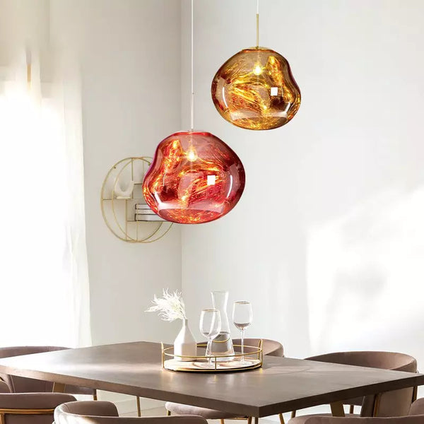 Artistieke Hanglamp met Gesmolten Glas – Moderne Elegante Verlichting