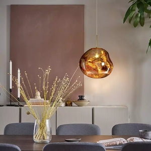 Artistieke Hanglamp met Gesmolten Glas – Moderne Elegante Verlichting