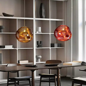 Artistieke Hanglamp met Gesmolten Glas – Moderne Elegante Verlichting