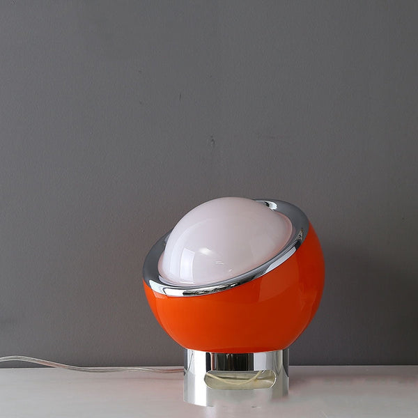 Elegante Bauhaus Tafellamp – Opalglazen Kap met RVS Voet