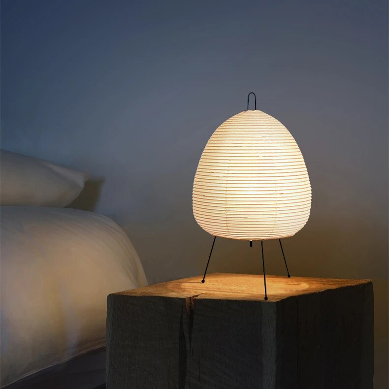 Japanse Reispapier Tafellamp – Minimalistisch Zacht Licht voor Woondecoratie