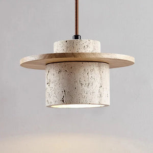 Elegante Travertijn Hanglamp – Natuursteen Pendel voor Moderne Interieurs