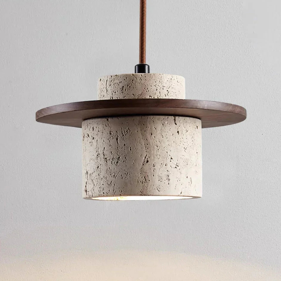 Elegante Travertijn Hanglamp – Natuursteen Pendel voor Moderne Interieurs