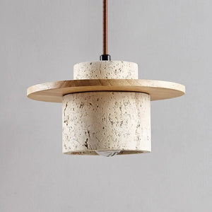 Elegante Travertijn Hanglamp – Natuursteen Pendel voor Moderne Interieurs