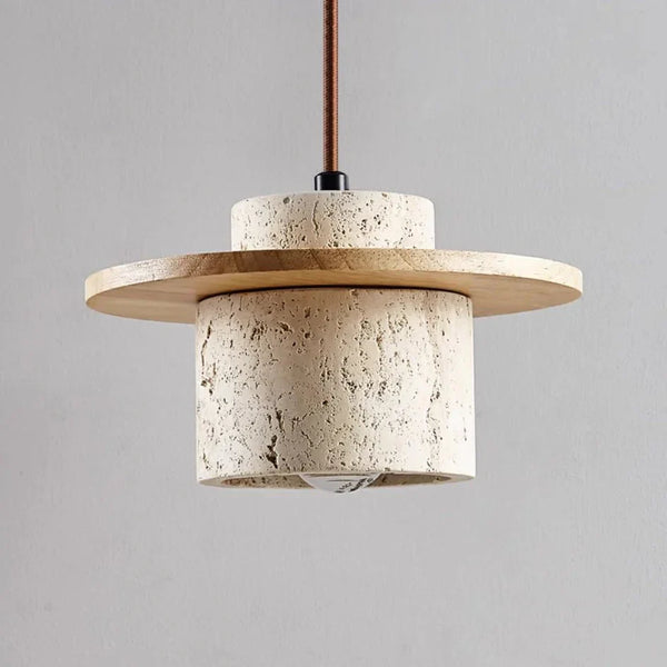 Elegante Travertijn Hanglamp – Natuursteen Pendel voor Moderne Interieurs