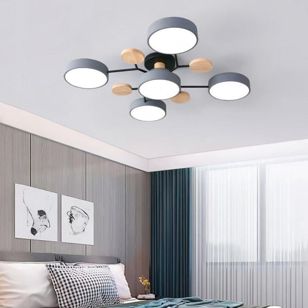 Moderne LED Plafondlamp met Vertakt Ontwerp en Ronde Lichtpanelen