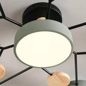 Moderne LED Plafondlamp met Vertakt Ontwerp en Ronde Lichtpanelen