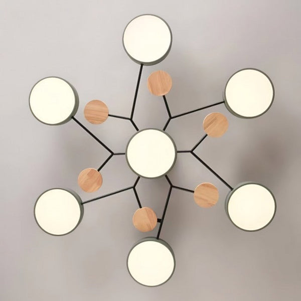 Moderne LED Plafondlamp met Vertakt Ontwerp en Ronde Lichtpanelen