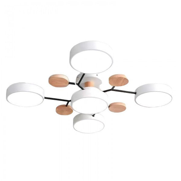 Moderne LED Plafondlamp met Vertakt Ontwerp en Ronde Lichtpanelen