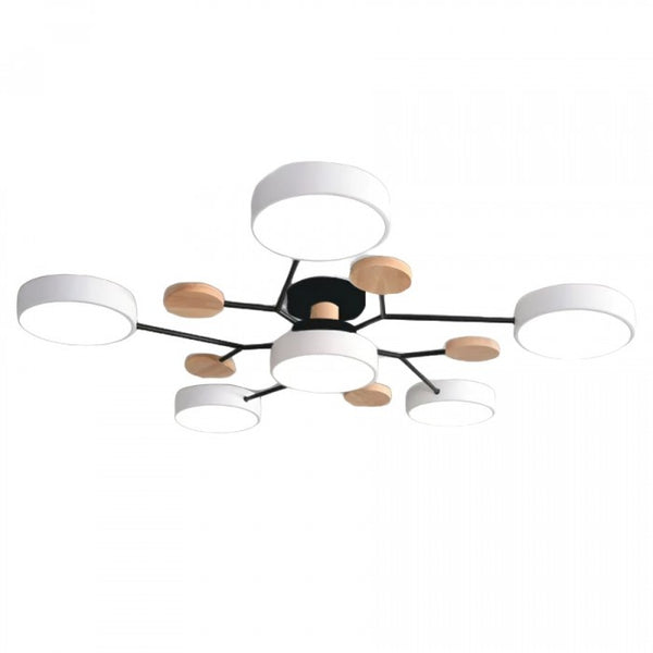 Moderne LED Plafondlamp met Vertakt Ontwerp en Ronde Lichtpanelen