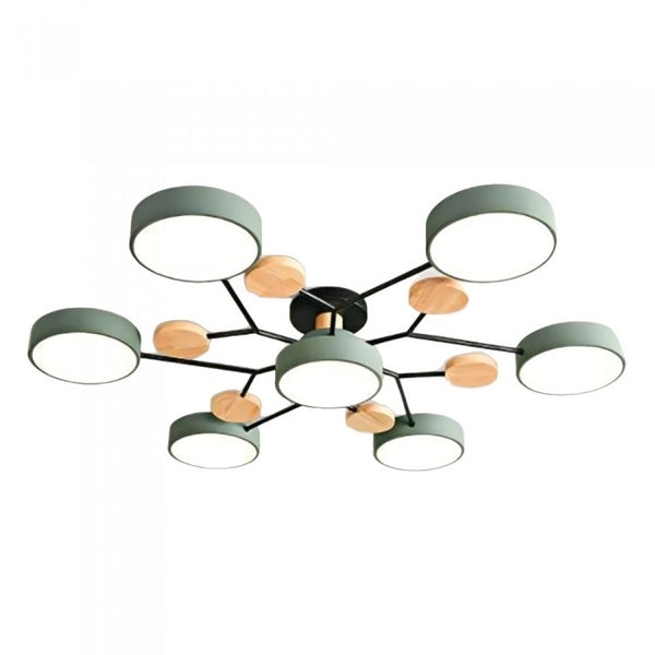 Moderne LED Plafondlamp met Vertakt Ontwerp en Ronde Lichtpanelen