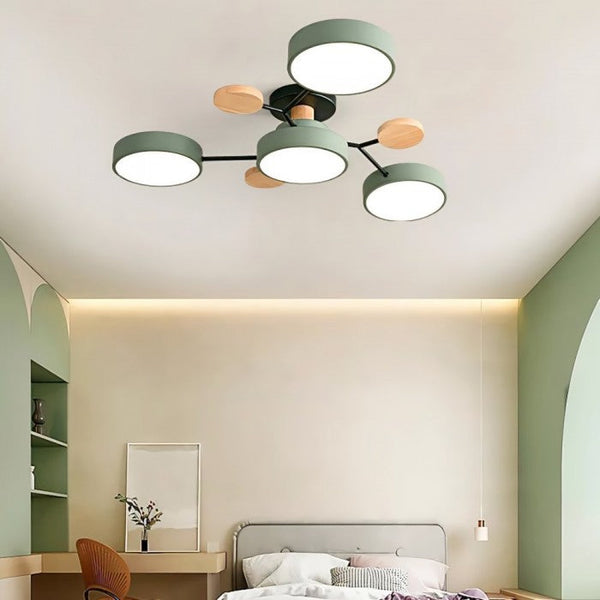 Moderne LED Plafondlamp met Vertakt Ontwerp en Ronde Lichtpanelen