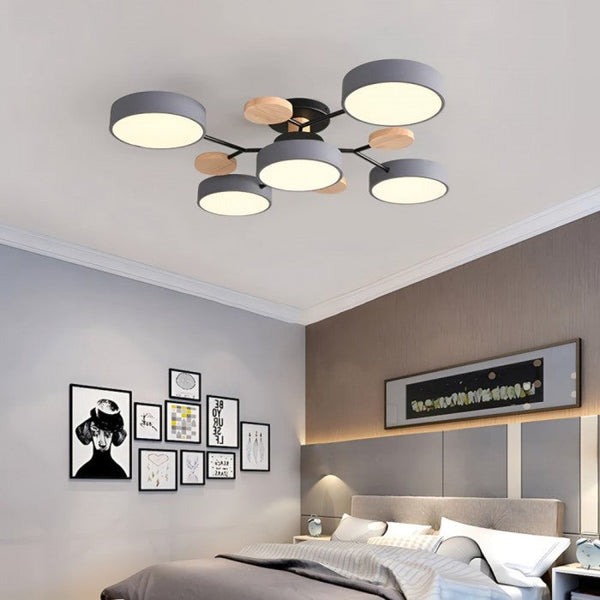 Moderne LED Plafondlamp met Vertakt Ontwerp en Ronde Lichtpanelen