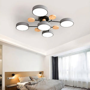 Moderne LED Plafondlamp met Vertakt Ontwerp en Ronde Lichtpanelen