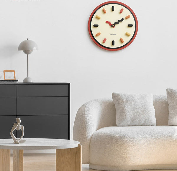 3D Scandinavische Wandklok – Stille Veegbeweging, 33 cm Modern Nordic Design