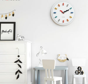 3D Scandinavische Wandklok – Stille Veegbeweging, 33 cm Modern Nordic Design