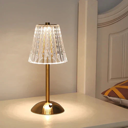 Gouden Kristallen Tafellamp – Elegante Woonverlichting met Sprankelend Design