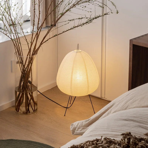 Japanse Reispapier Tafellamp – Minimalistisch Zacht Licht voor Woondecoratie
