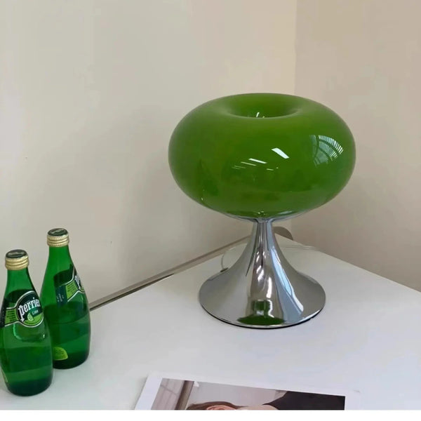 Antieke Appel Tafellamp  Glazen Bureau Lamp met E27 Halogeen & Draaiknop