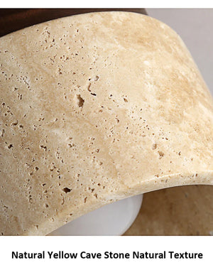 Japanse Stijl Steen & Hout Plafondlamp – Minimalistische Woonverlichting
